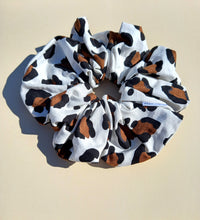 Load image into Gallery viewer, Minimalist Leopard Print XL Scrunchie in White, Animal Print