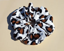 Load image into Gallery viewer, Minimalist Leopard Print XL Scrunchie in White, Animal Print