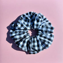 Load image into Gallery viewer, Black Gingham XL Scrunchie, XL Cotton Scrunchie