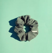Load image into Gallery viewer, Wild Sage Green Linen Look Large Scrunchie, Stonewash Style