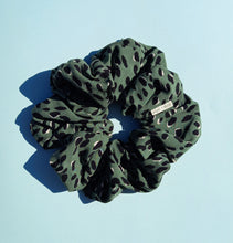 Load image into Gallery viewer, Leopard Print XL Scrunchie in Green / Forest, Animal Print, Tortoise Look