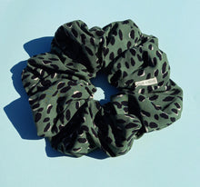 Load image into Gallery viewer, Leopard Print XL Scrunchie in Green / Forest, Animal Print, Tortoise Look