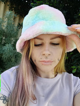 Load image into Gallery viewer, Pastel Rainbow Faux Fur Bucket Hat by Söpö & Tähti