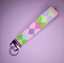 Load image into Gallery viewer, Harlequin Checker Print Keychain Wristlet, Checkered Key Fob / by Söpö + Tähti