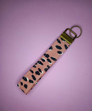 Load image into Gallery viewer, Blush Leopard Print Keychain Wristlet, Abstract Animal Print Key Fob / by Söpö + Tähti