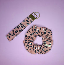 Load image into Gallery viewer, Scrunchie & Wristlet Set, Dark Blush Drill Leopard, Abstract Animal Print by Söpö & Tähti / Sopo + Tahti