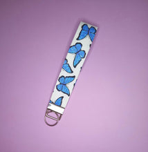 Load image into Gallery viewer, Butterfly Print Keychain Wristlet, Glitter Butterflies Key Fob / by Sopo + Tahti