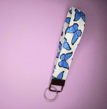 Load image into Gallery viewer, Butterfly Print Keychain Wristlet, Glitter Butterflies Key Fob / by Sopo + Tahti