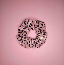 Load image into Gallery viewer, Dark Blush Drill Leopard Scrunchie, Abstract Animal Print by Söpö & Tähti / Sopo + Tahti