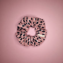 Load image into Gallery viewer, Dark Blush Drill Leopard Scrunchie, Abstract Animal Print by Söpö & Tähti / Sopo + Tahti
