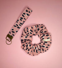 Load image into Gallery viewer, Blush Leopard Print Keychain Wristlet, Abstract Animal Print Key Fob / by Söpö + Tähti