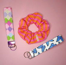 Load image into Gallery viewer, Butterfly Print Keychain Wristlet, Glitter Butterflies Key Fob / by Sopo + Tahti