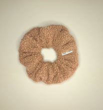 Load image into Gallery viewer, Caramel Lattè Plush Teddy Scrunchie, Furry Fuzzy Scrunchie in Teddie Plush