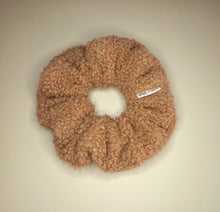Load image into Gallery viewer, Caramel Lattè Plush Teddy Scrunchie, Furry Fuzzy Scrunchie in Teddie Plush
