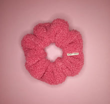 Load image into Gallery viewer, Raspberry Jam Plush Teddy Scrunchie, Deep Pink Furry Fuzzy Scrunchie in Teddie Plush