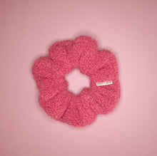 Load image into Gallery viewer, Raspberry Jam Plush Teddy Scrunchie, Deep Pink Furry Fuzzy Scrunchie in Teddie Plush
