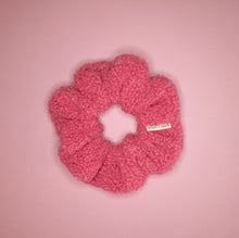 Load image into Gallery viewer, Raspberry Jam Plush Teddy Scrunchie, Deep Pink Furry Fuzzy Scrunchie in Teddie Plush