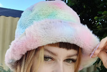 Load image into Gallery viewer, Pastel Rainbow Faux Fur Bucket Hat by Söpö & Tähti