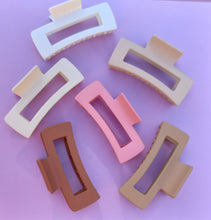Load image into Gallery viewer, Large Rectangle Grip Hair Claw, Matte Pastel Colours, Hair Clip