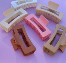 Load image into Gallery viewer, Large Rectangle Grip Hair Claw, Matte Pastel Colours, Hair Clip