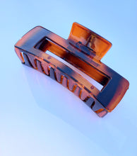 Load image into Gallery viewer, Large Rectangle Grip Hair Claw, Gloss Tortoise Shell Look Hair Clip