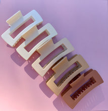 Load image into Gallery viewer, Large Rectangle Grip Hair Claw, Matte Pastel Colours, Hair Clip