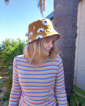Load image into Gallery viewer, Brown Sweet Daisy Bucket Hat, Unisex Neutral Sun Hat
