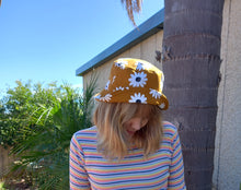 Load image into Gallery viewer, Brown Sweet Daisy Bucket Hat, Unisex Neutral Sun Hat
