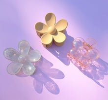 Load image into Gallery viewer, Large Flower Hair Claw, Gloss &amp; Matte Floral Hair Clips, Neutral Tone
