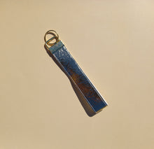 Load image into Gallery viewer, Metallic Gold Keychain Wristlet, Vegan Leather Key Chain, Key Fob
