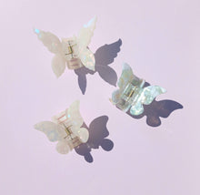 Load image into Gallery viewer, Pearlescent Butterfly Hair Claw, Terazzo Hair Clips,
