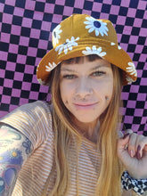 Load image into Gallery viewer, Brown Sweet Daisy Bucket Hat, Unisex Neutral Sun Hat
