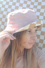 Load image into Gallery viewer, Pink Cord Bucket Hat, Unisex Neutral Corduroy Sun Hat, Streetwear Surf Wear Fashion, Beach Wear
