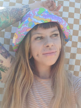 Load image into Gallery viewer, Popsicle Sun Brights Bucket Hat, Unisex Psychedelic Sun Hat, Dopamine Dressing, 90s Style Beach Surf Wear, Street Graffiti
