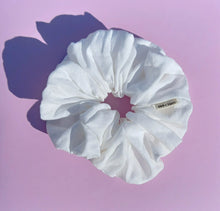 Load image into Gallery viewer, White XL Scrunchie in Linen, Oversized Scrunchies Australia, Special Occasion Scrunchies
