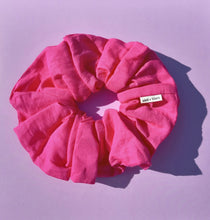 Load image into Gallery viewer, Bright Pink Linen XL Scrunchie, Oversized Fun Scrunchies Australia, Luxe Scrunchies
