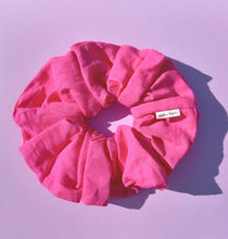 Load image into Gallery viewer, Bright Pink Linen XL Scrunchie, Oversized Fun Scrunchies Australia, Luxe Scrunchies

