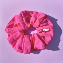 Load image into Gallery viewer, Bright Pink Linen XL Scrunchie, Oversized Fun Scrunchies Australia, Luxe Scrunchies
