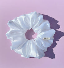 Load image into Gallery viewer, White XL Scrunchie in Satin, Oversized Scrunchies Australia, Bridal Special Occasion Scrunchies
