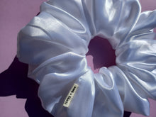 Load image into Gallery viewer, White XL Scrunchie in Satin, Oversized Scrunchies Australia, Bridal Special Occasion Scrunchies

