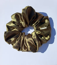 Load image into Gallery viewer, Olive Green XL Scrunchie in Satin, Oversized Scrunchies Australia
