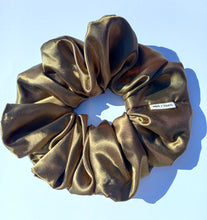 Load image into Gallery viewer, Olive Green XL Scrunchie in Satin, Oversized Scrunchies Australia
