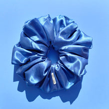 Load image into Gallery viewer, XL Scrunchie in Cornflower Blue Satin, Oversized Scrunchies Australia
