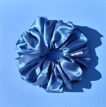 Load image into Gallery viewer, XL Scrunchie in Cornflower Blue Satin, Oversized Scrunchies Australia
