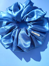 Load image into Gallery viewer, XL Scrunchie in Cornflower Blue Satin, Oversized Scrunchies Australia
