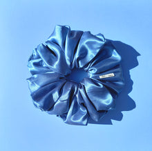 Load image into Gallery viewer, XL Scrunchie in Cornflower Blue Satin, Oversized Scrunchies Australia
