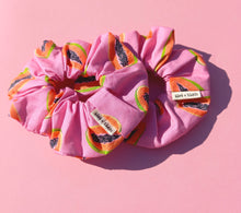 Load image into Gallery viewer, Bright Papaya Scrunchie, Large, Australian Scrunchies Cotton, Pink
