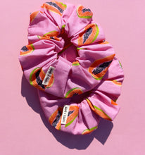 Load image into Gallery viewer, Bright Papaya Scrunchie, Large, Australian Scrunchies Cotton, Pink
