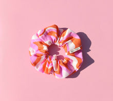 Load image into Gallery viewer, Psychedelic Swirl Brights Scrunchie, Large, Australian Scrunchies Cotton Pink Orange
