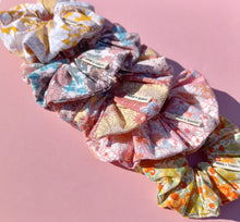 Load image into Gallery viewer, Organic Cotton Floral Scrunchie, Large, Australian Scrunchies Cotton
